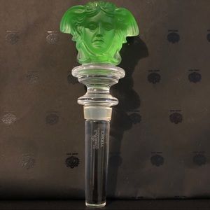 Versace green glass bottle wine stopper
